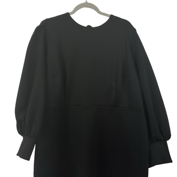 NWT ELOQUII Black Puff Sleeve Tie Back Cuff Pencil Ponte Dress Plus Size 22 NEW - Picture 2 of 15